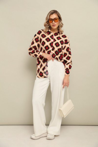 Брюки, рубашка LM К1440146 бордо+белый - фото 5