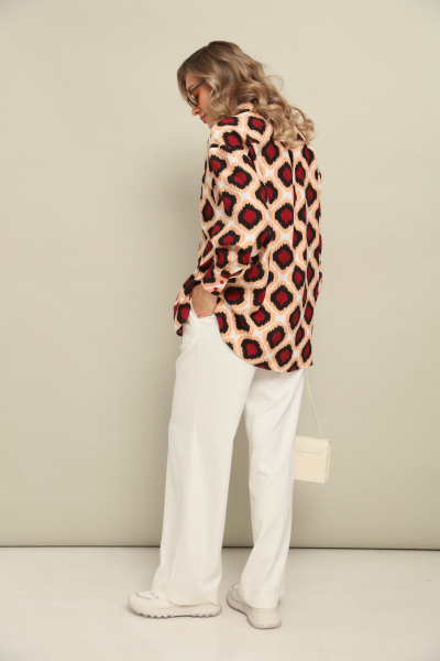 Брюки, рубашка LM К1440146 бордо+белый - фото 4