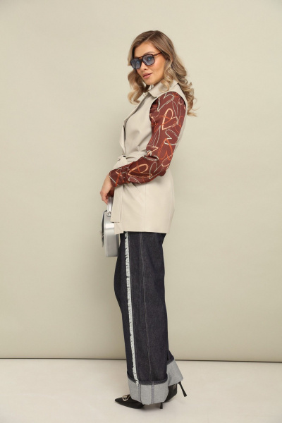 Жилет LM М109 бежевый - фото 4