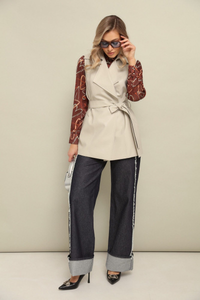 Жилет LM М109 бежевый - фото 3