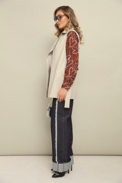 Жилет LM М109 бежевый - фото 10