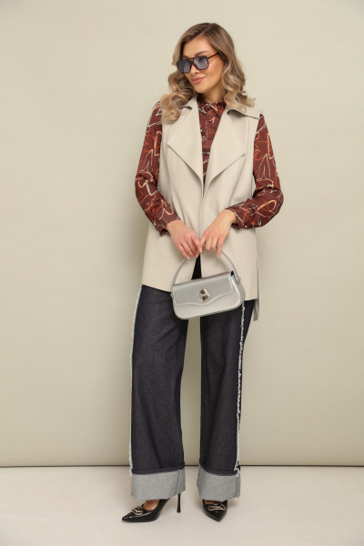 Жилет LM М109 бежевый - фото 8