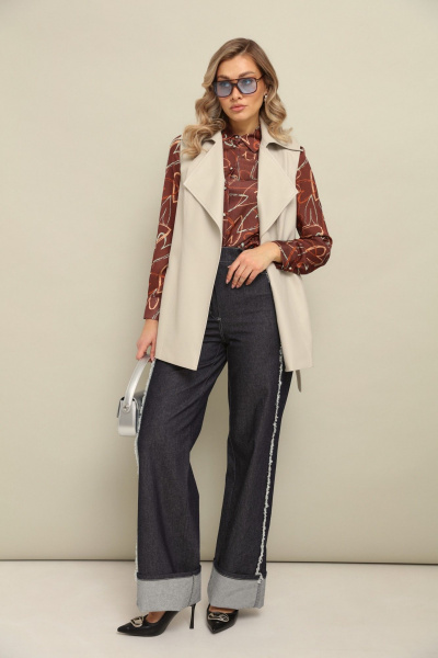 Жилет LM М109 бежевый - фото 6