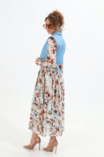 Платье NikVa 904-4 голубой+акварель - фото 7