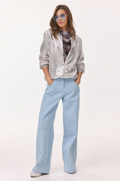 Жакет Butеr 2944 серебряно-пудровый - фото 1