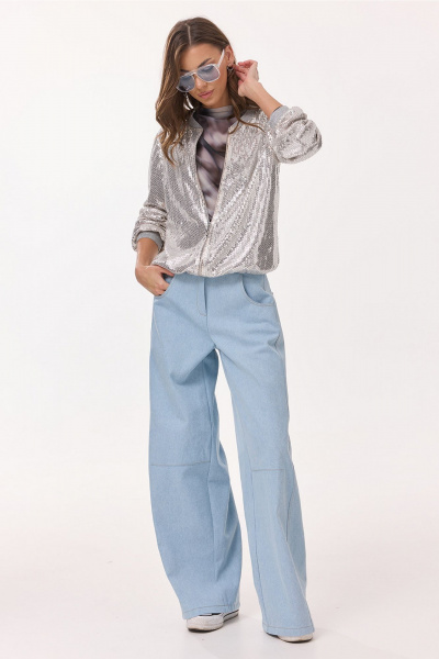 Жакет Butеr 2944 серебряно-пудровый - фото 8