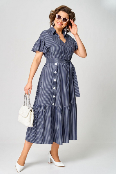 Платье EVA GRANT 7325М синий_в_полоску - фото 1