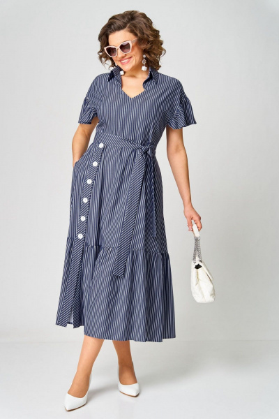 Платье EVA GRANT 7325М синий_в_полоску - фото 2