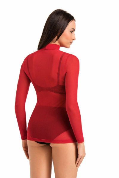 Классическая блуза прилегающего силуэта из трикотажа Teyli 169320/158,164 красный - фото 2