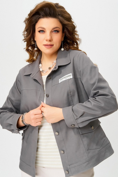 Брюки, джемпер, бомбер Fita 4012 бежево-серый - фото 4