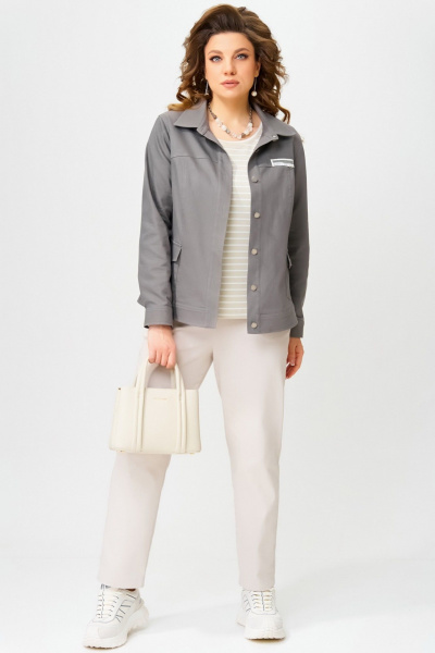 Брюки, джемпер, бомбер Fita 4012 бежево-серый - фото 1