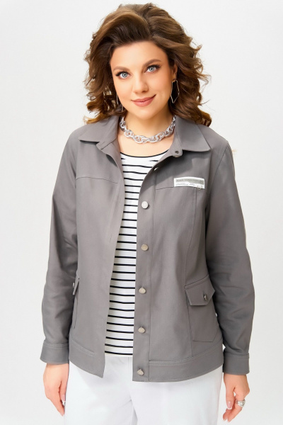 Брюки, джемпер, бомбер Fita 4013 серо-белый - фото 3