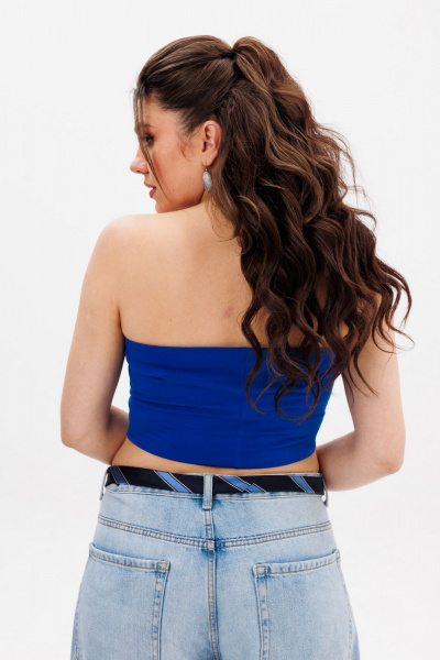 Топ из вискозы на лето с классической посадкой и комфортом Anelli 767 васильковый_рассвет - фото 3