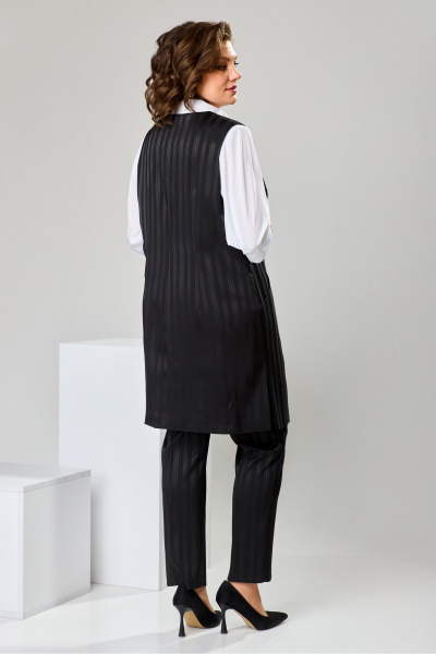 Блуза, брюки, жилет Romanovich Style 3-1759 чёрный/полоска - фото 10