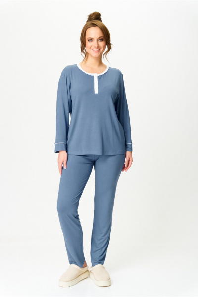 Блуза, брюки Anna Majewska А2501 голубой - фото 1