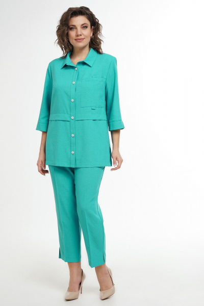 Брюки, жакет Пинск-Стиль 221 бирюзовый - фото 4