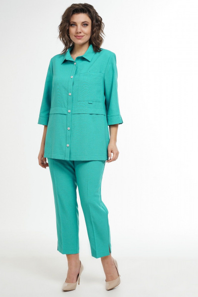 Брюки, жакет Пинск-Стиль 221 бирюзовый - фото 1
