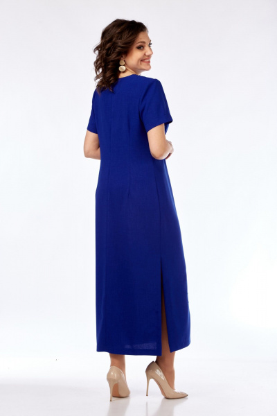 Летнее леновое платье с разрезами и молнией SVT-fashion 556 василек - фото 3