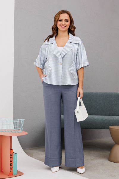 Брюки, жакет Mubliz 230 голубой - фото 8