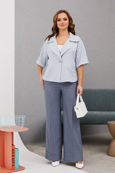 Брюки, жакет Mubliz 230 голубой - фото 7