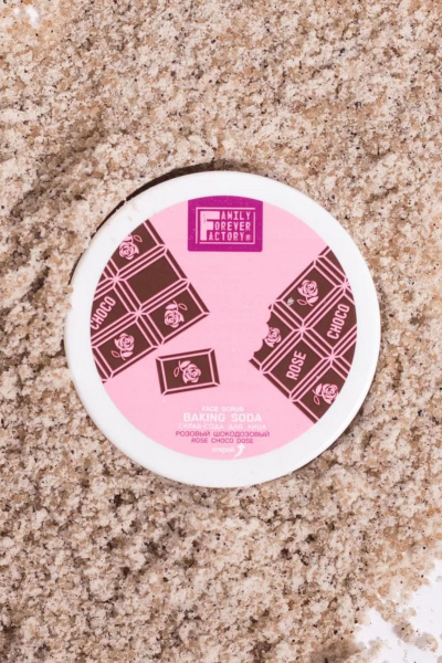 Скраб FAMILY FOREVER FACTORY Organic Boom Скраб-сода для лица "Розовый шокодозовый", 200г - фото 8