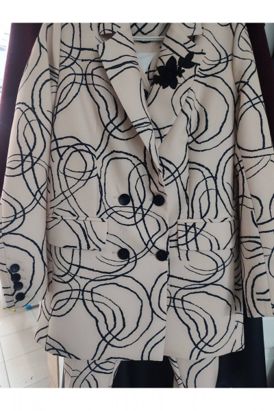 Брюки, жакет, жилет NikVa 359-1 беж_разводы - фото 6