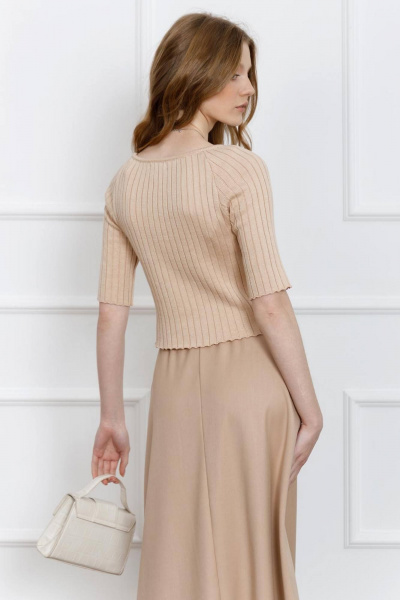 Джемпер прилегающий реглан из хлопка демисезонный Romgil РВ0029-ХЛ2 крем-брюле - фото 2