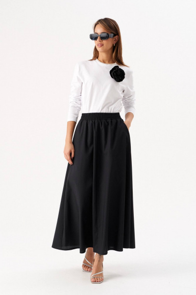 Белый женский джемпер из хлопка и трикотажа, комфортный стиль Romgil РП0041-ХЛ5 белый - фото 4