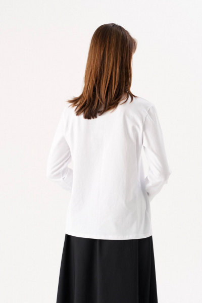 Белый женский джемпер из хлопка и трикотажа, комфортный стиль Romgil РП0041-ХЛ5 белый - фото 2