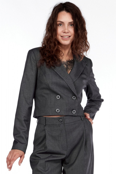 Жакет LadyThreeStars 2432 серый - фото 2