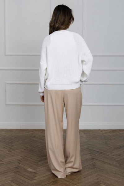 Демисезонный кардиган из хлопка в стиле casual Romgil 563ТЗ белый - фото 2