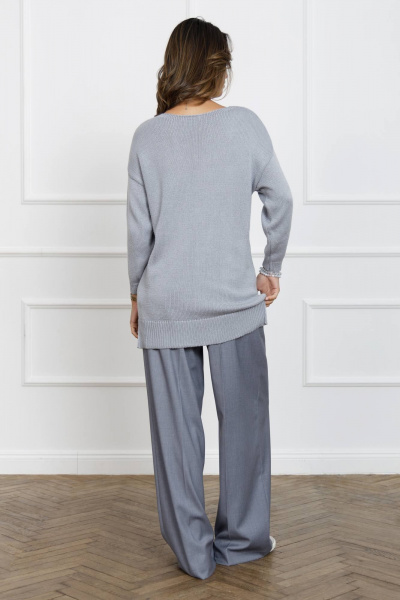 Джемпер на каждый день из хлопка с классическим кроем Romgil 679ХТЗ жемчужный_серый - фото 3
