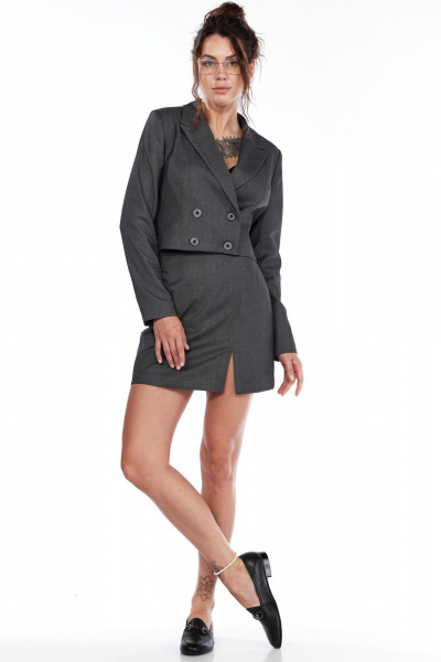 Жакет, юбка LadyThreeStars 2444 серый - фото 10