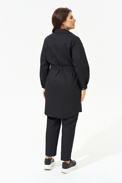 Джинсовый костюм из брюк и рубашки, повседневный стиль IVA 1475 черный - фото 12