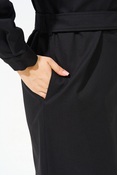 Джинсовый костюм из брюк и рубашки, повседневный стиль IVA 1475 черный - фото 6