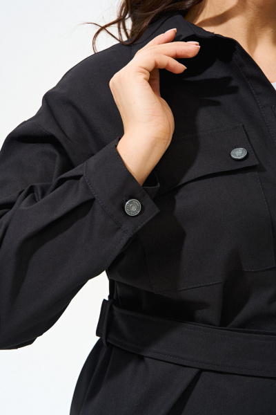 Джинсовый костюм из брюк и рубашки, повседневный стиль IVA 1475 черный - фото 5