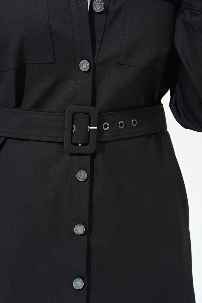 Джинсовый костюм из брюк и рубашки, повседневный стиль IVA 1475 черный - фото 4