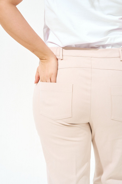 Джинсовый костюм с брюками и свободной рубашкой IVA 1475 бежевый - фото 8