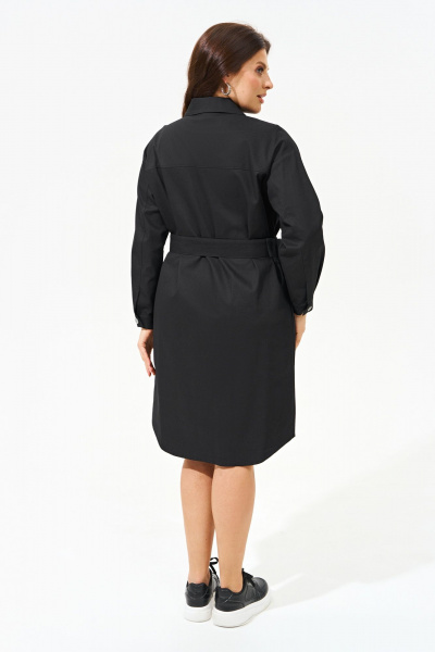 Джинсовое платье-рубашка с функциональными карманами IVA 1492 черный - фото 2