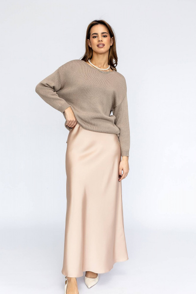 Джемпер на каждый день из хлопка с классическим кроем Romgil 679ХТЗ светлое_какао - фото 5