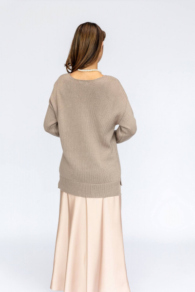 Джемпер на каждый день из хлопка с классическим кроем Romgil 679ХТЗ светлое_какао - фото 2