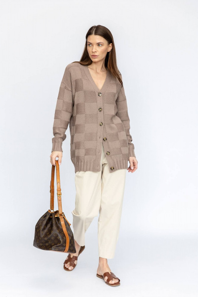 Кардиган в стиле на каждый день из хлопка, демисезон Romgil 739ХТЗ розово-коричневый - фото 2