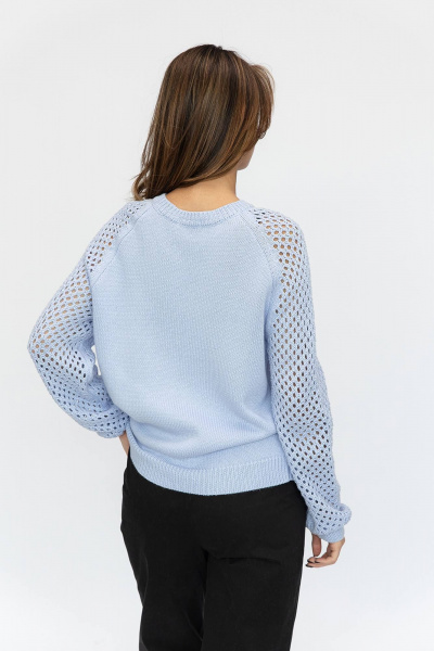 Джемпер оверсайз из хлопка для повседневной носки Romgil 821ХТЗ голубой - фото 2