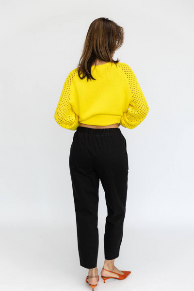 Джемпер оверсайз из хлопка для повседневных образов Romgil 821ХТЗ желтый - фото 2