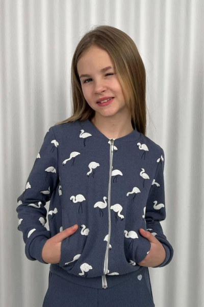 Бомбер Tammi 1Т109-25/3 синий_серый_сине-серый - фото 2