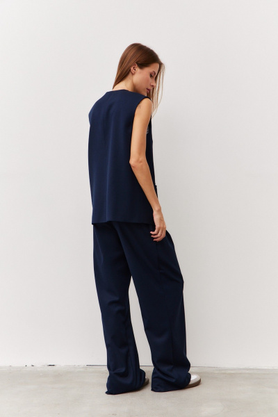 Брюки, жилет Luitui R4054 темно-синий - фото 7