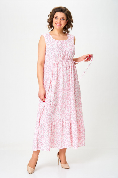 Жакет, платье Орхидея 1416-1 коралл-белый - фото 5