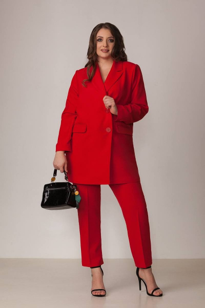 Деловой брючный комплект жакет и брюки зауженные Rosheli 974 - фото 1