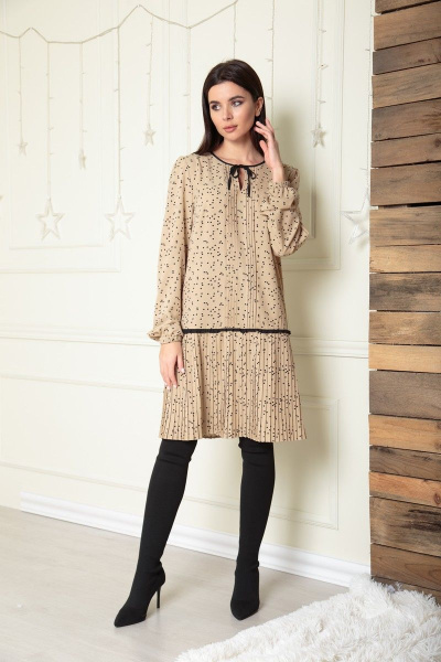 Платье SandyNa 13900 песочный - фото 4