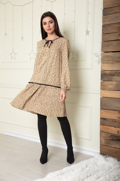 Платье SandyNa 13900 песочный - фото 3